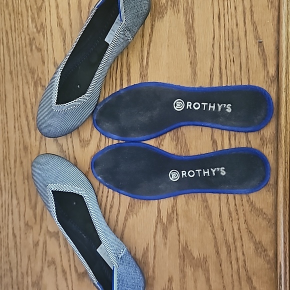 Rothy's Blue Birdseye Round Toe Slip-On Ballet Flats - women's 9 - Picture 2 of 10